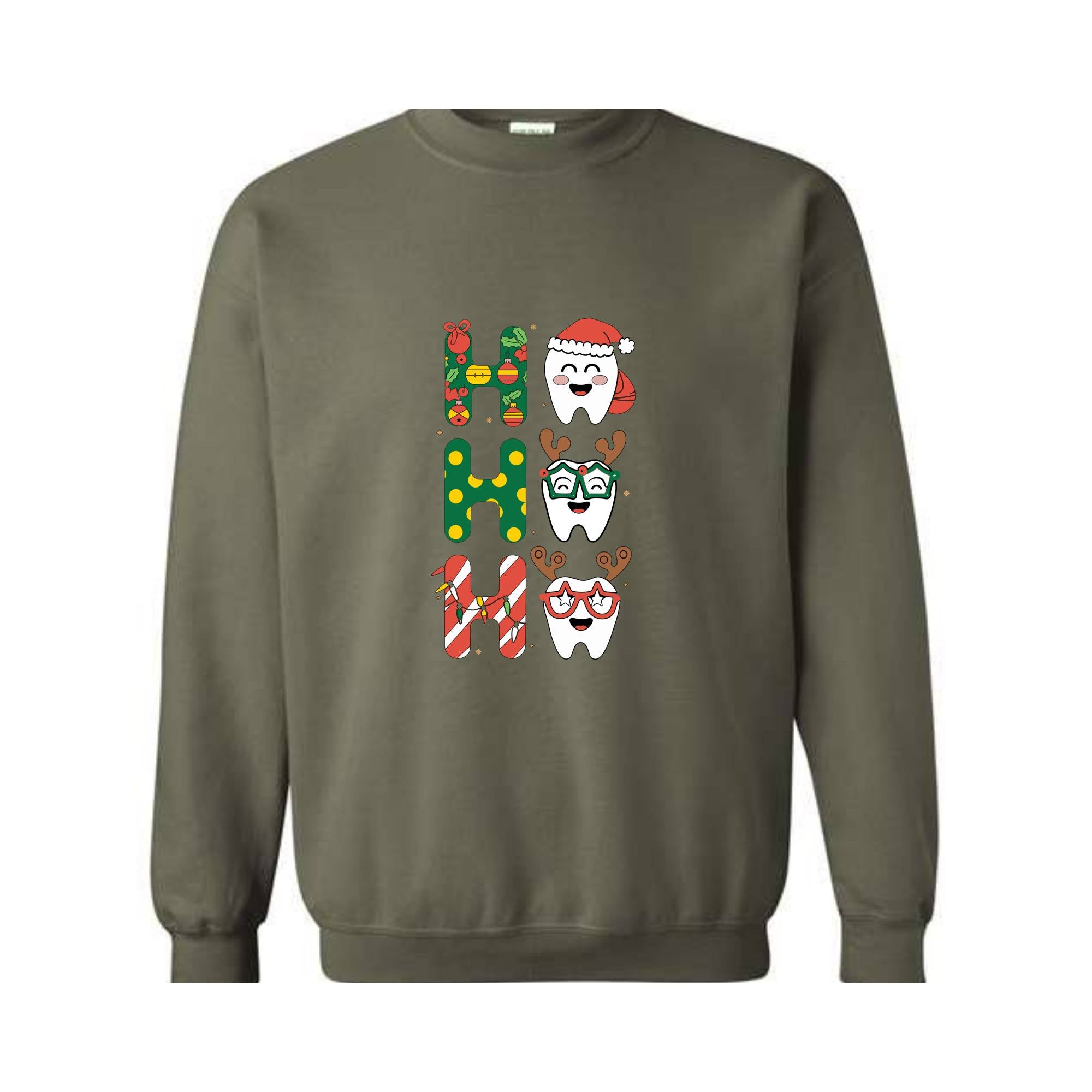 Ho Ho Sweatshirt, Christmas Dentist Shirt, Funny Christmas Teeth Sweatshirt, Dental Assistant Sweat, Christmas Dental Squad Tee