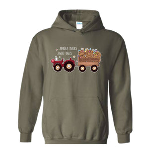 Jingle Bales Jingle Bales Hoodie, Christmas Hoodie, Farming Hoodie, Christmas Farmer Hoodie, Christmas Lights