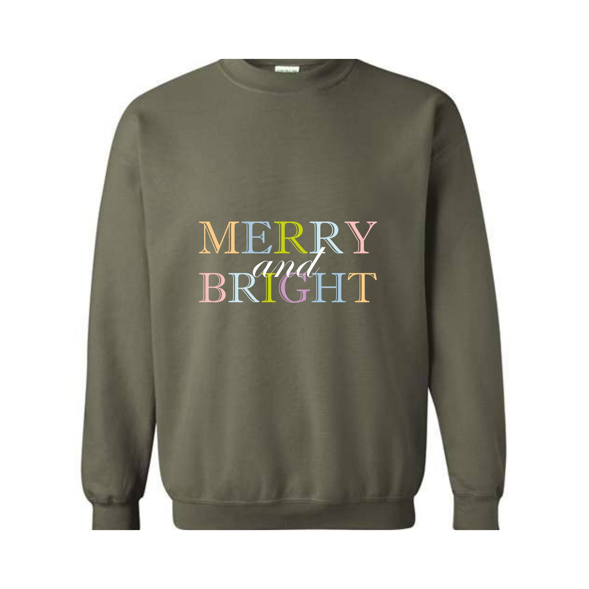 Merry and Bright Sweatshirt, Christmas Sweatshirt, Christmas Sweater, Christmas Pajamas, Holiday Sweatshirt, Xmas Apparel