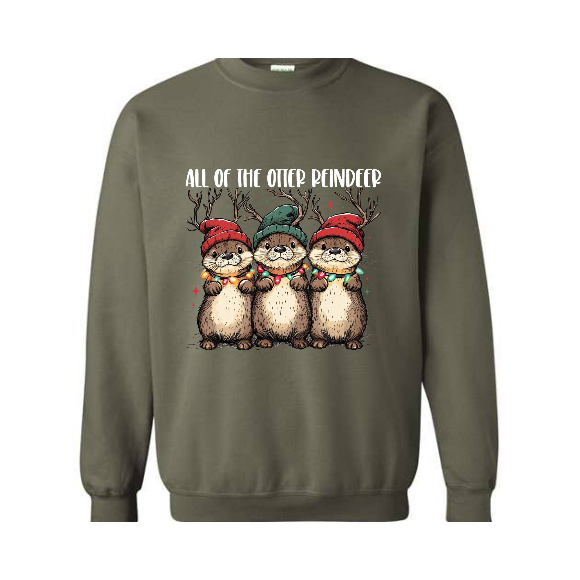 All Of The Otter Reindeer Sweatshirt, Otter Lover Sweater, Xmas Animal Sweater, Christmas Otters Sweatshirt, Christmas Trip Sweatshirt