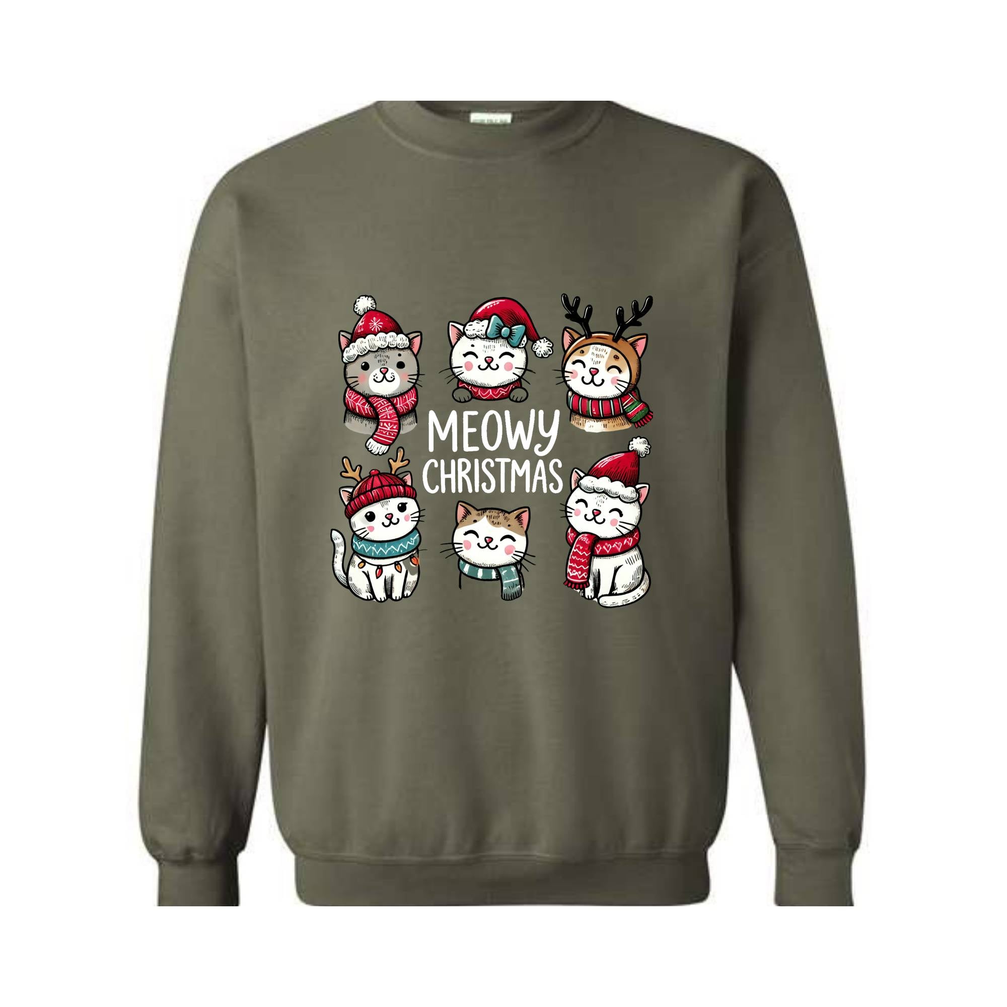 Cat Christmas Sweatshirt, Cat Lover Christmas Shirt, Meowy Christmas Shirt, Christmas Cat Mom Sweater, Catmas Gift for Christmas, Cat Shirts