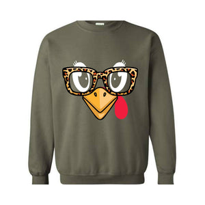 Turkey Face Sweatshirt, Cute Turkey, Fall Thanksgiving Sweatshirt, Thanksgiving Family, Funny Turkey