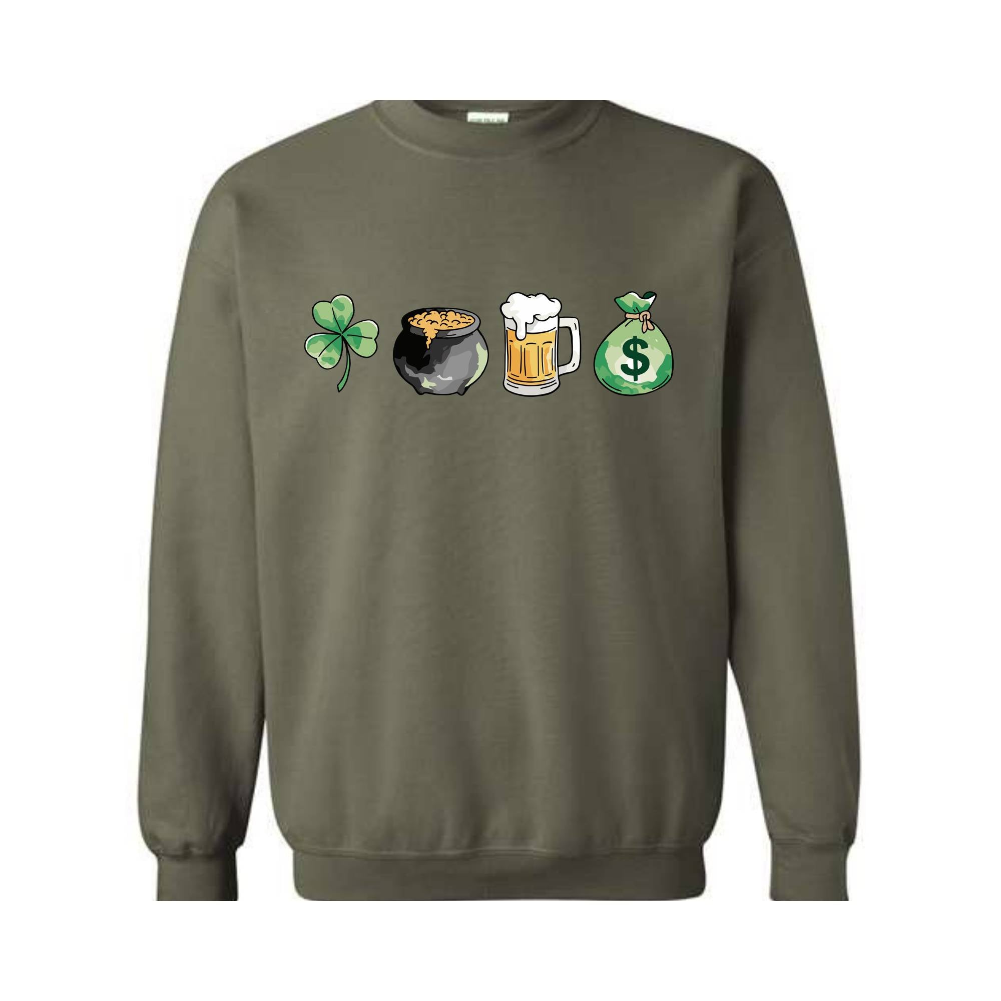 St Patrick's Day Sweatshirt, Shamrock Hoodie, Cute St. Patrick's Day Hoodie, Lucky Hoodie, Four Leaf Clover Hoodie, St. Patty's Day