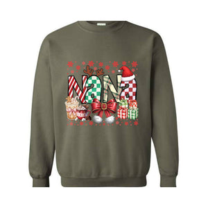 Nana Custom Christmas Sweatshirt, Custom Christmas Nana Sweatshirt, Coquette Bow Christmas Nana Sweatshirt, Nana Claus Sweatshirt, Gigi Gift