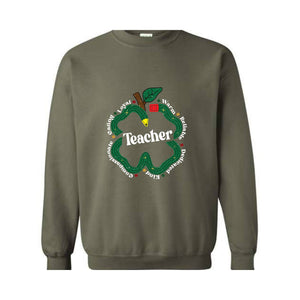 Teacher Saint Patrick Sweatshirt, One Lucky Teacher Sweatshirt, St Patrick Teacher Gift, Gift For Teacher