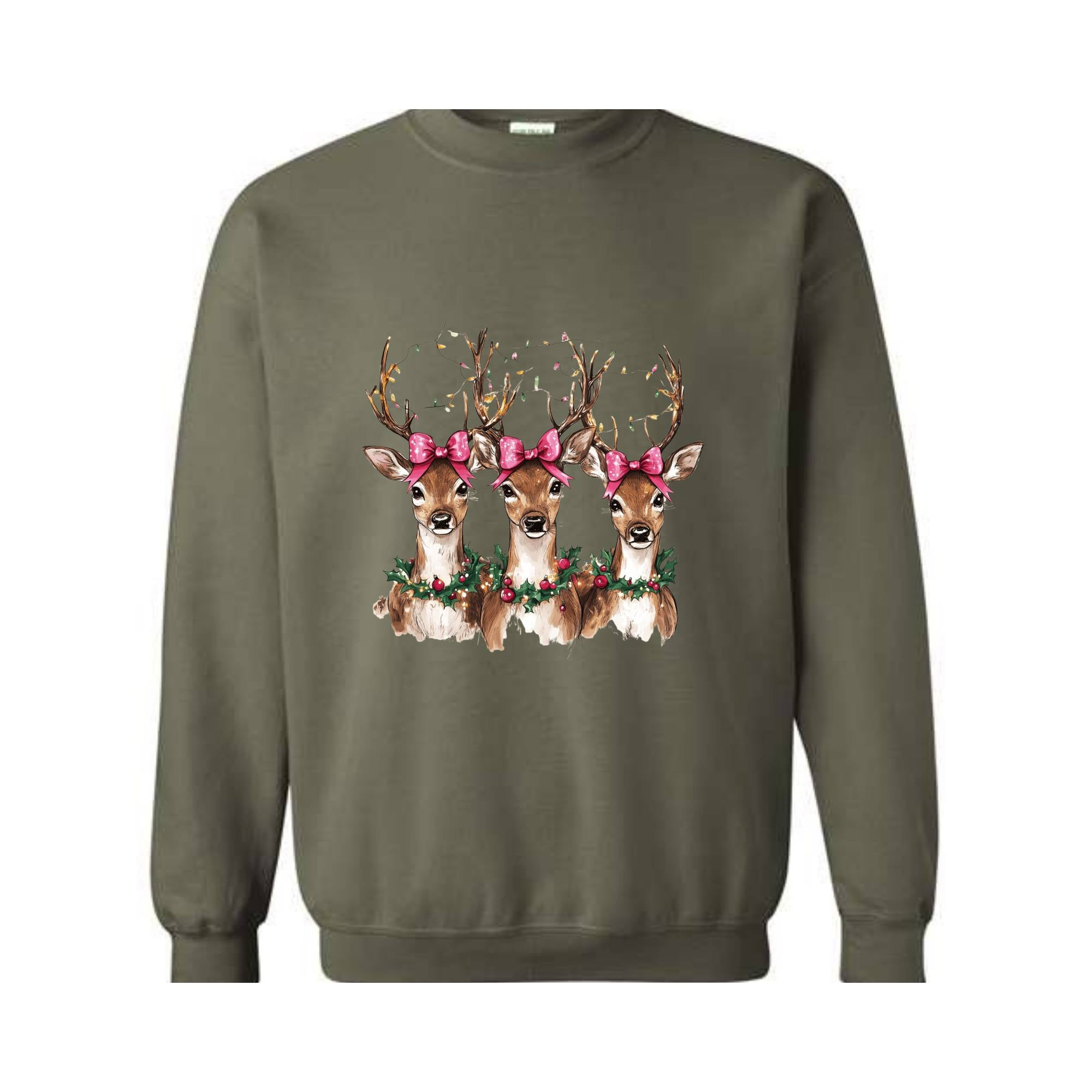 Reindeer Christmas Sweatshirt, Womens Christmas Sweater, Retro Christmas Shirt, Holiday Sweaters, Christmas Gifts, New Year Shirt