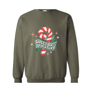 Sweet But Twisted Sweatshirt, Christmas Sweatshirt, Christmas Gifts, Christmas Candy Sweatshirt, Christmas Family Sweatshirt