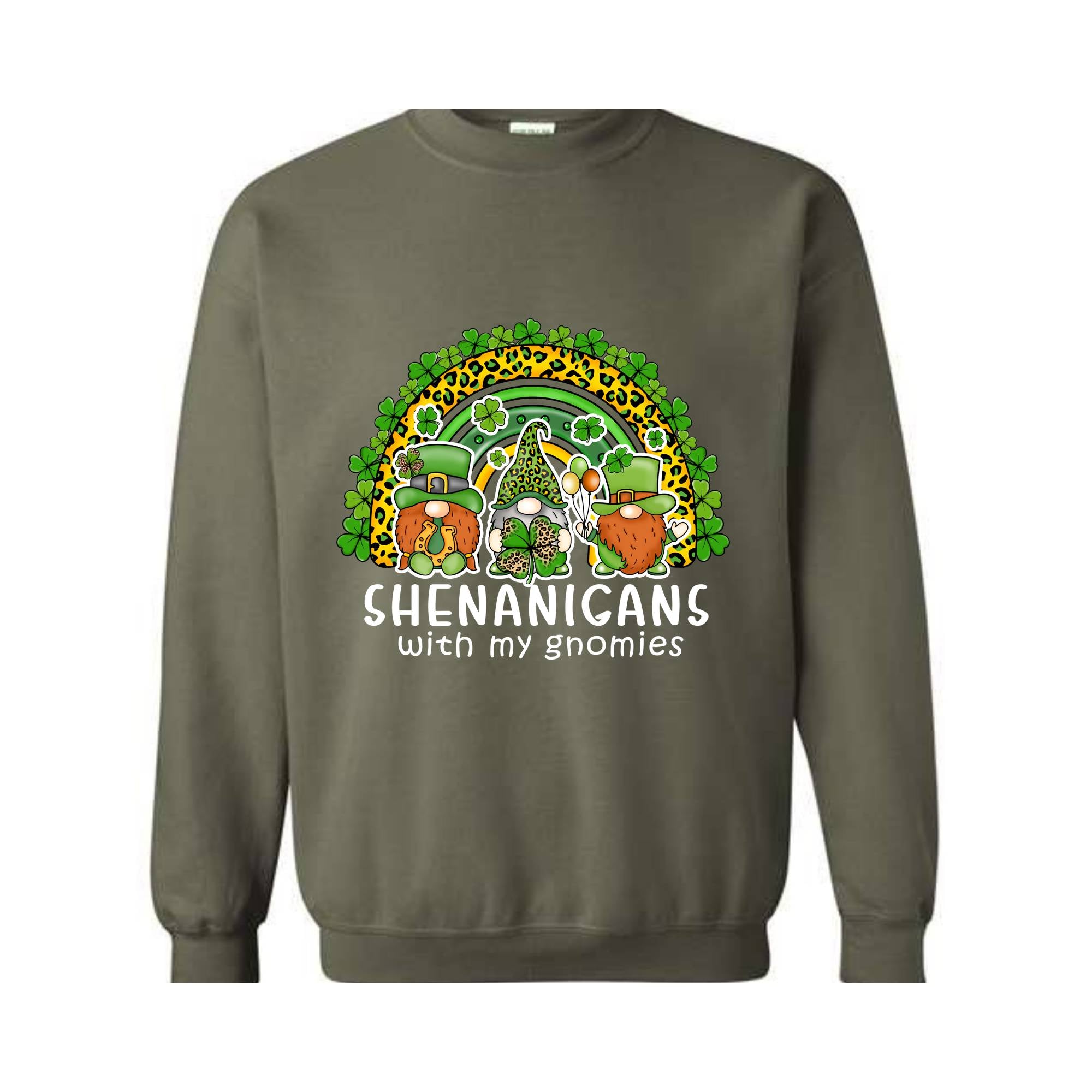 Shenanigans With My Gnomies Sweatshirt, St. Patricks Day Sweatshirt, Lucky Sweatshirt, Gnome Sweatshirt, Boho Rainbow Sweatshirt