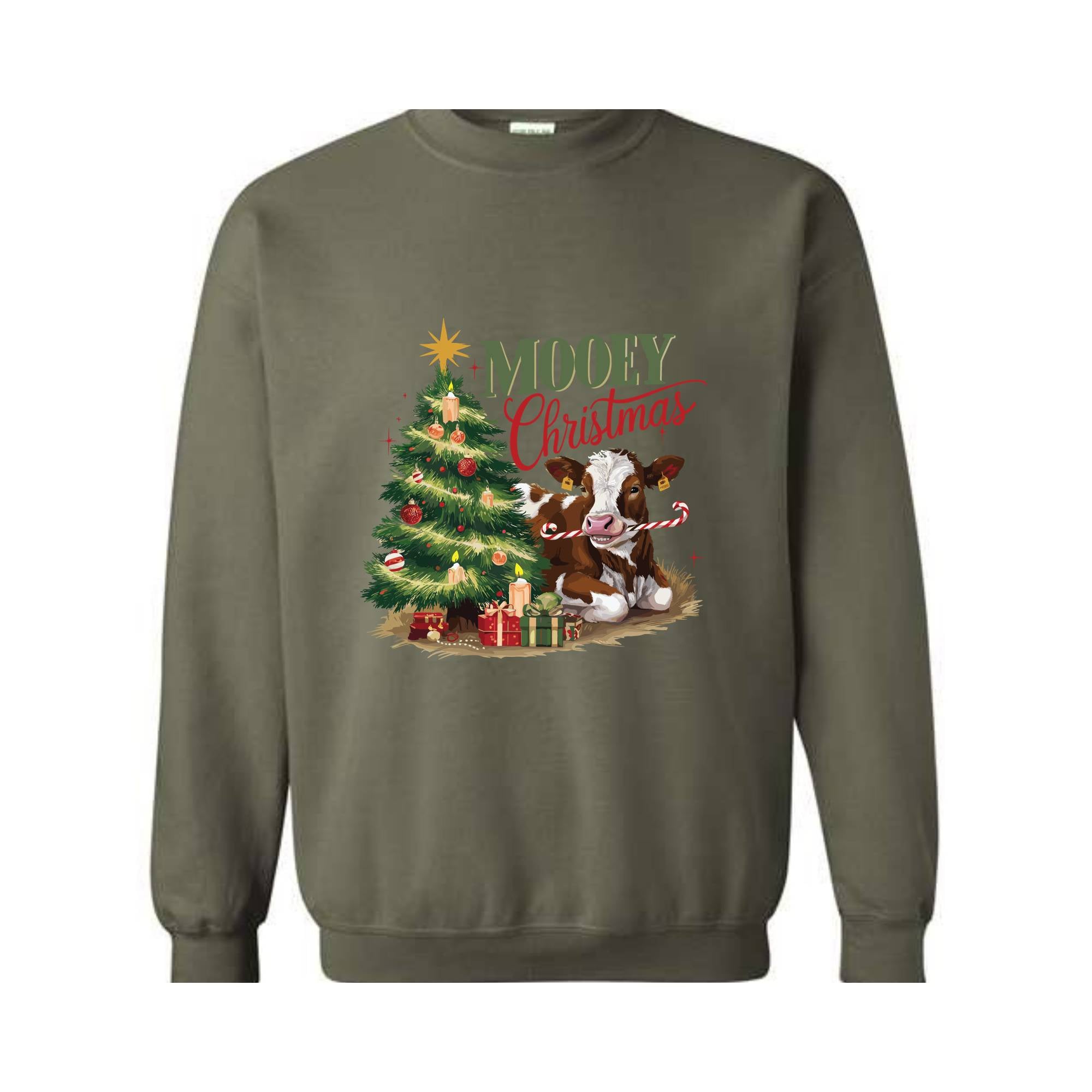 Mooey Christmas Cow Sweatshirt, Cow Lover Gift, Farm Christmas Sweater, Funny Christmas Shirt, Holiday Sweater, Christmas Hoodie