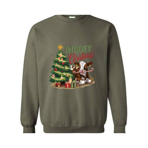 Mooey Christmas Cow Sweatshirt, Cow Lover Gift, Farm Christmas Sweater, Funny Christmas Shirt, Holiday Sweater, Christmas Hoodie