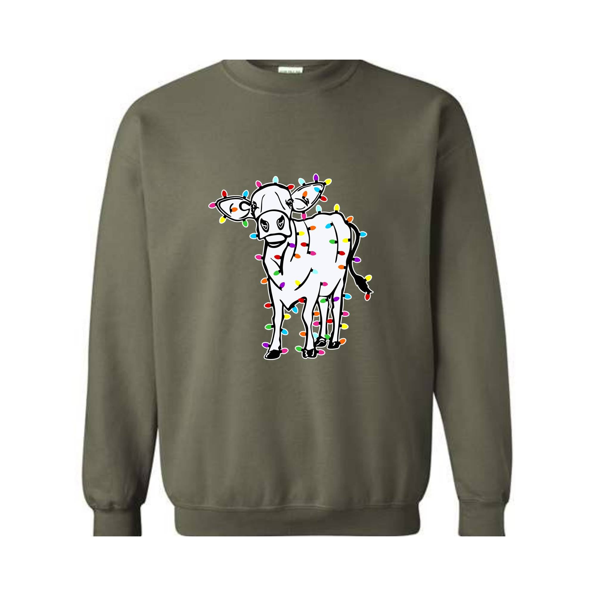 Christmas Highland Cow Sweatshirt, Christmas Animals Sweatshirt, Farm Cow Sweater, Farmer Christmas Sweatshirt