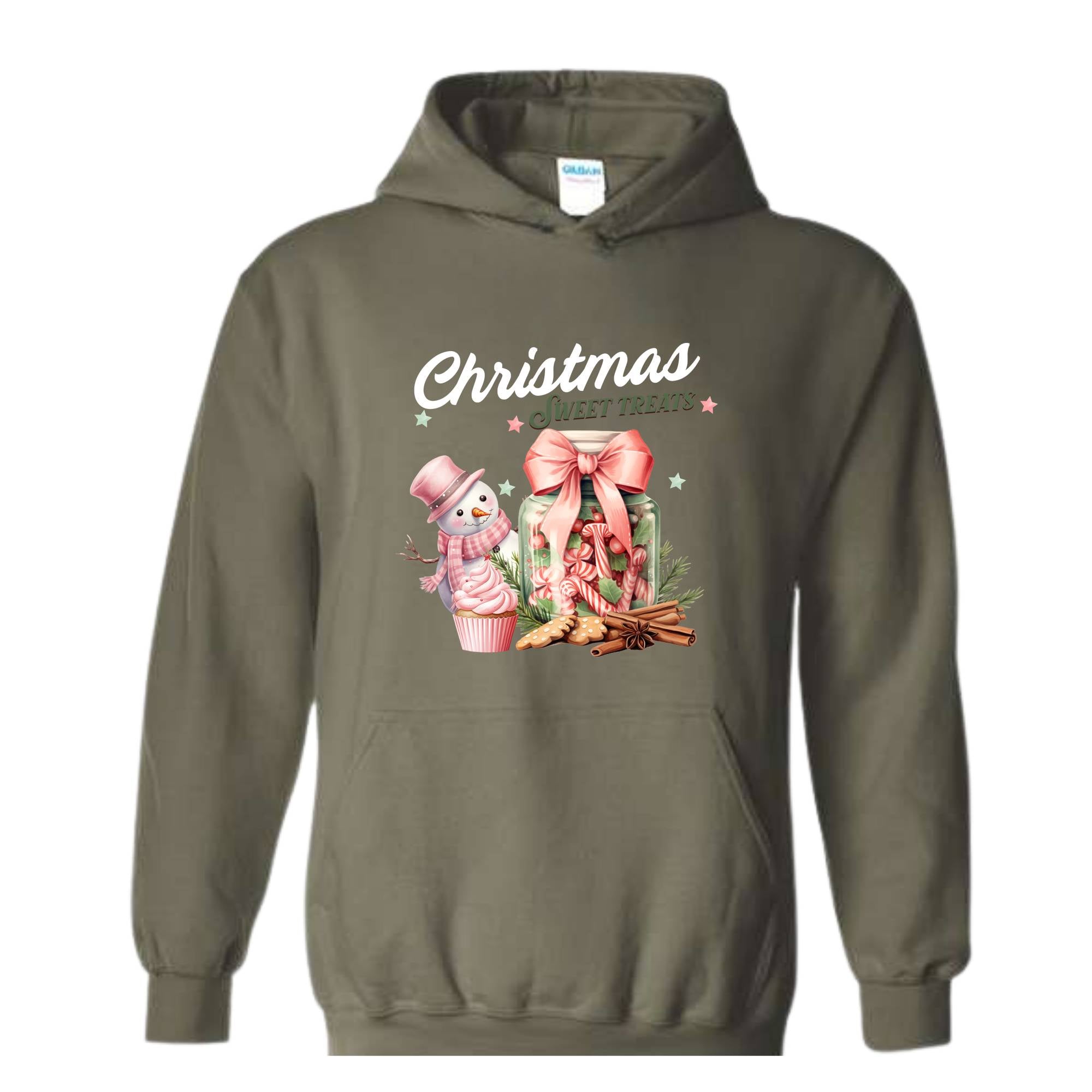 Christmas Sweat Treats Hoodie, Cute Christmas Hoodie, Christmas Gift, Christmas Party, Snowman Hoodie, Women Christmas