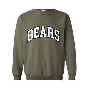 Team Mascot Sweatshirt, Bears Team Sweatshirt, Bears Team Spirit Sweatshirt, Bears Fan Tee, Bears School Sweatshirt, Bears School Spirit