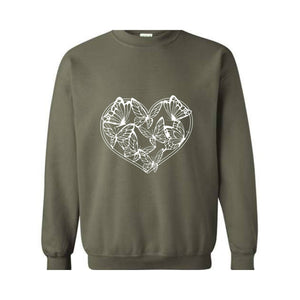 Boho Butterflies Heart Sweatshirt, Butterflies Sweatshirt, Heart Sweatshirt, Butterfly Lover Gift,Boho Sweatshirt