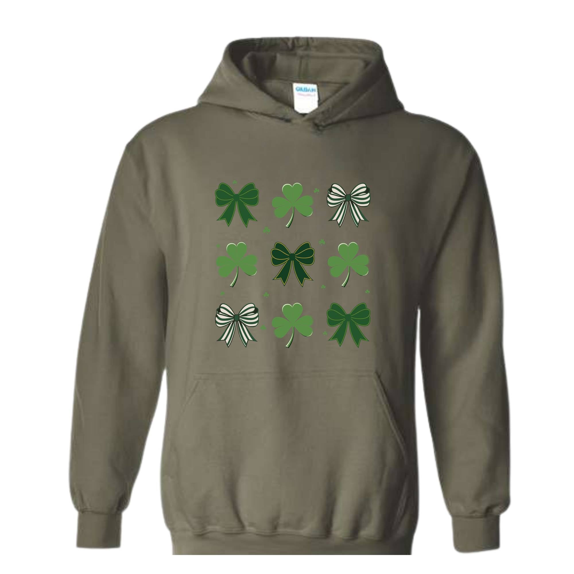 St Patrick's Day Bow Sweatshirt, St Patrick's Day Hoodie, Lucky Shamrock Hoodie, St Patricks Gift, St Patty's Hoodie, Irish Bow Hoodie