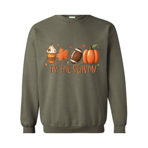 Tis' The Season Fall Sweatshirt, Fall Football Sweatshirt, Football Sweat, Halloween Sweatshirt, Game Day Halloween Gifts