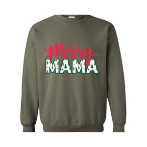 Merry Mama Sweatshirt, New Mom Christmas Sweater, Pregnancy Announcement Tee, Merry Hoodie, Cute Winter Gift