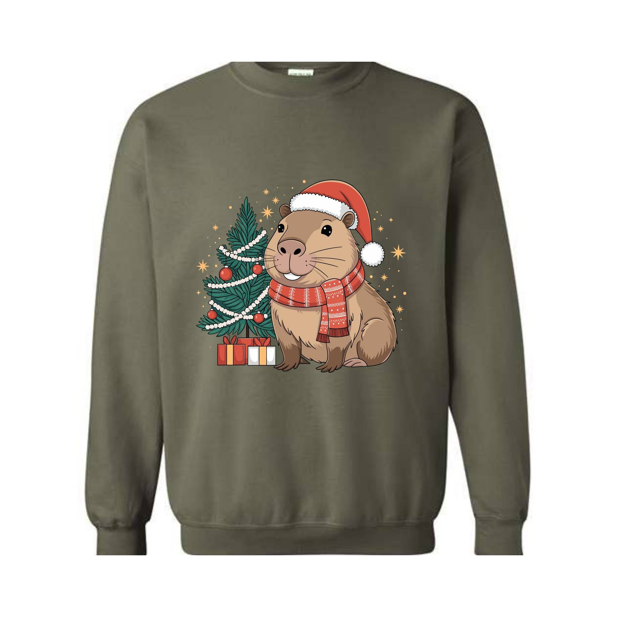 Capybara Christmas Sweatshirt, Gift for Capybara, Capybara Lover Hoodie, Funny Capybara Hoodie, Christmas Jumper Hoodie