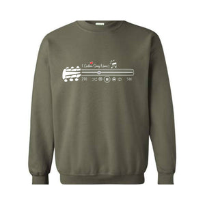 Guitar Sweater, Music Sweater, Heart Sweater, Custom Song Name Sweatshirt, Songs Sweater, Music Bar Sweatshirt, Trendy Sweater