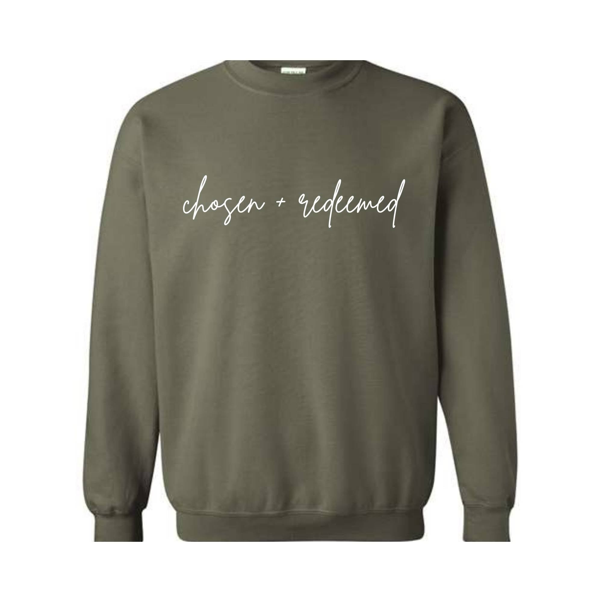 Chosen And Redeemed Sweatshirt, Faith Sweatshirt, Redeemed Romans 3:24 Bible Verse, Christian Gifts, Christian Sweater, Bible Verse Crewneck