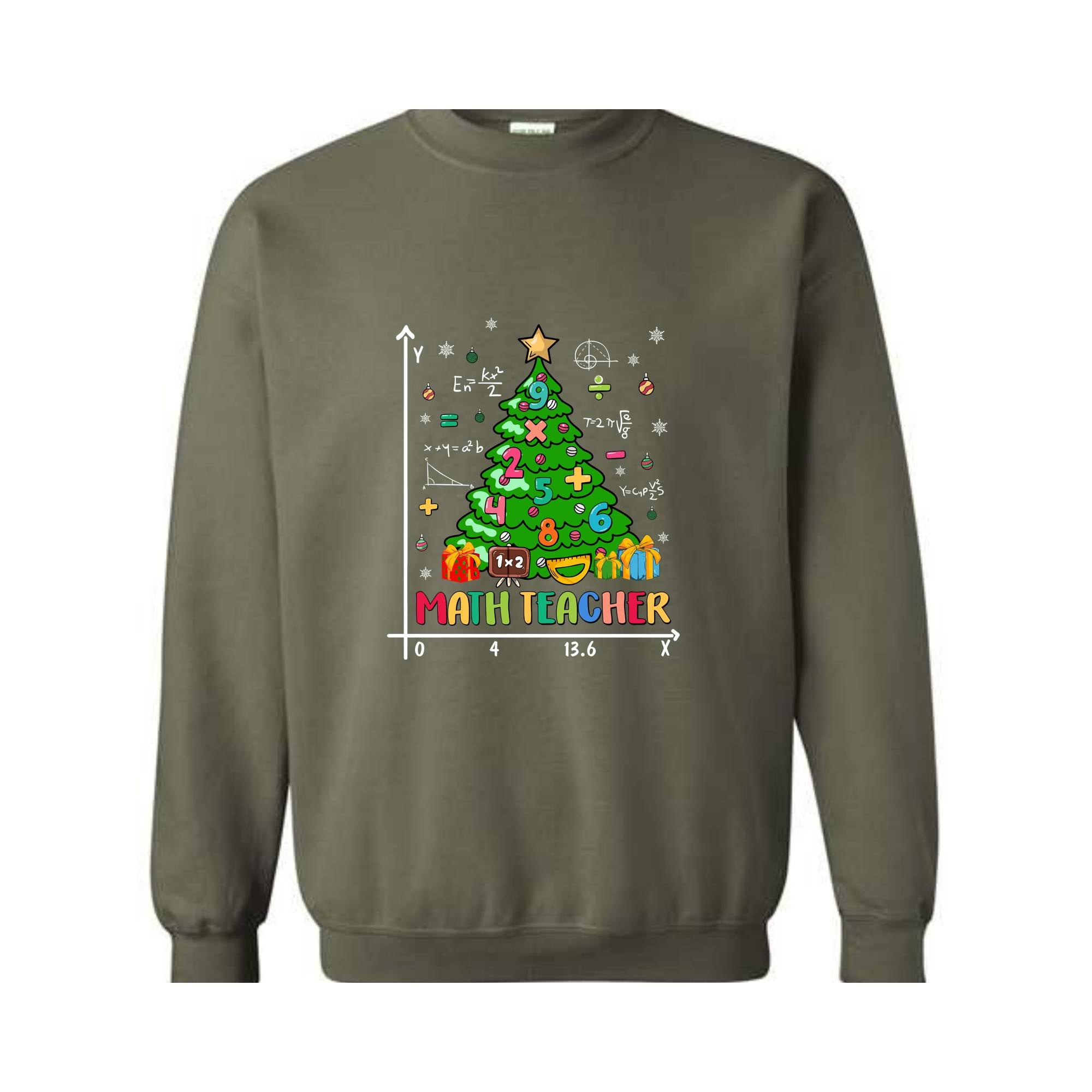 Christmas Tree Math Teacher Sweatshirt, Math Teacher Lover, Teaching Math , Mathematics Sweatshirt, Math Christmas Sweater