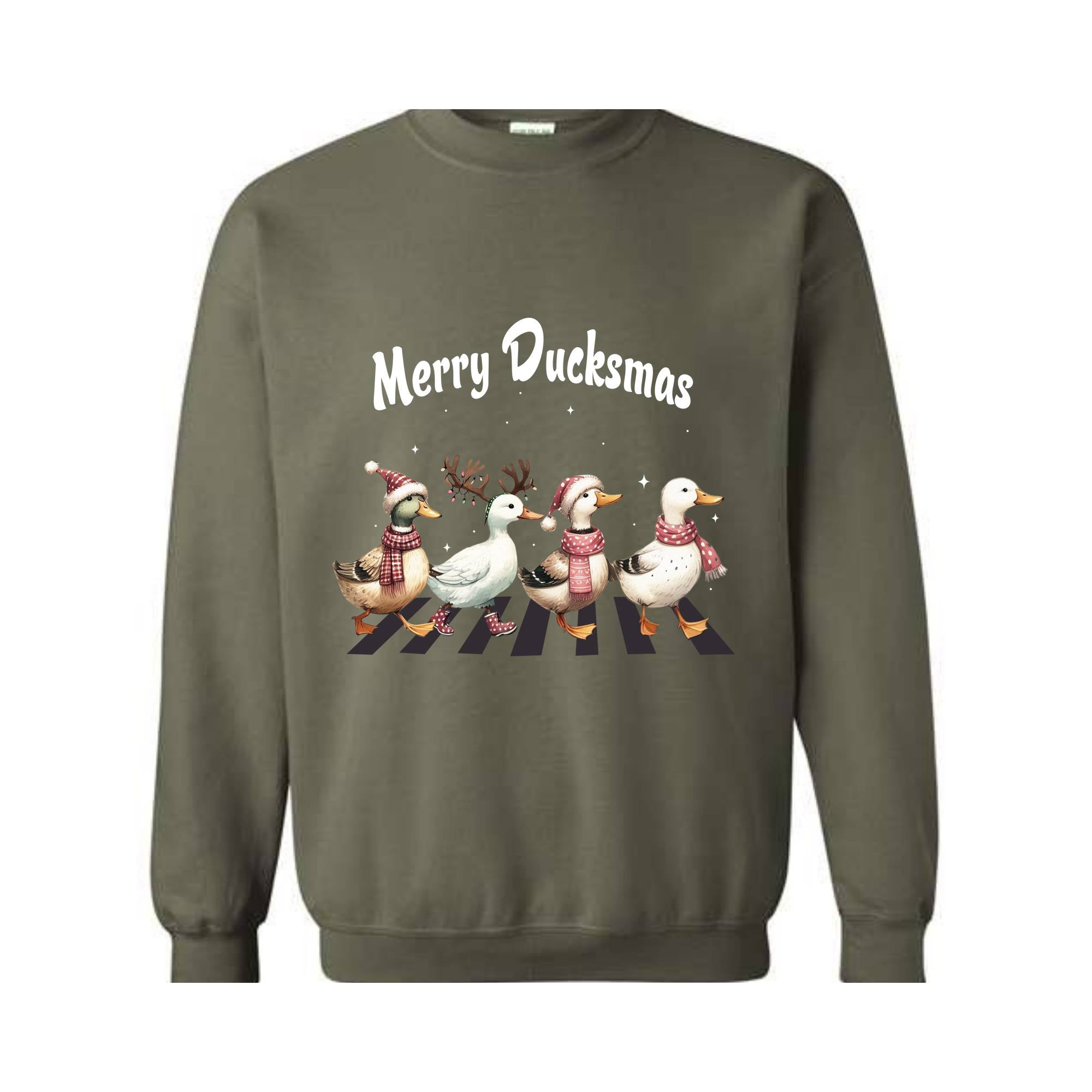 Merry Ducksmas Sweatshirt, Funny Animals Christmas Sweatshirt, Christmas Gift For Duck Lovers, Merry Ducksmas Sweatshirt For Women