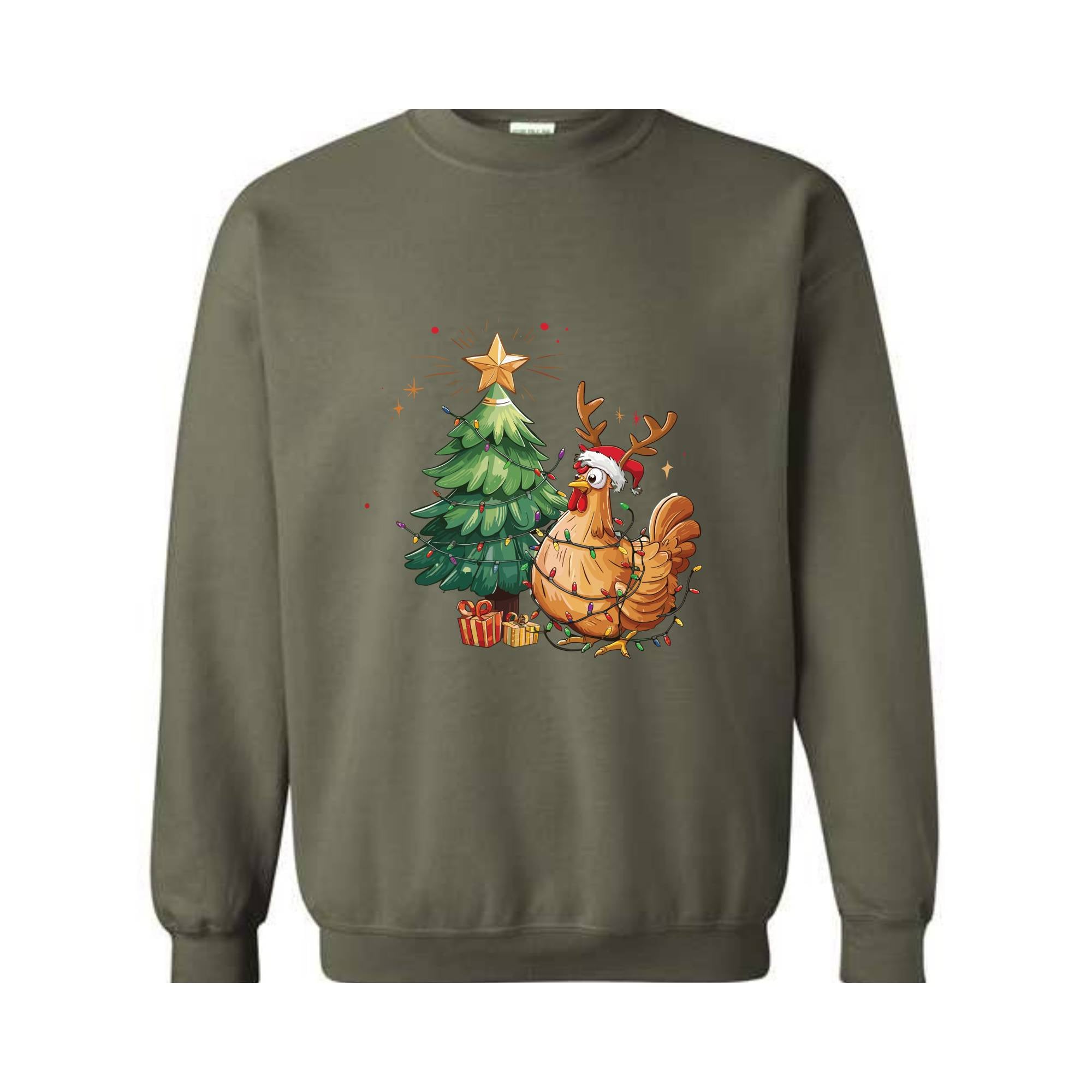 Chicken Christmas Sweatshirt, Cute Farm Girl, Funny Chicken Shirt, Chicken lover Gifts