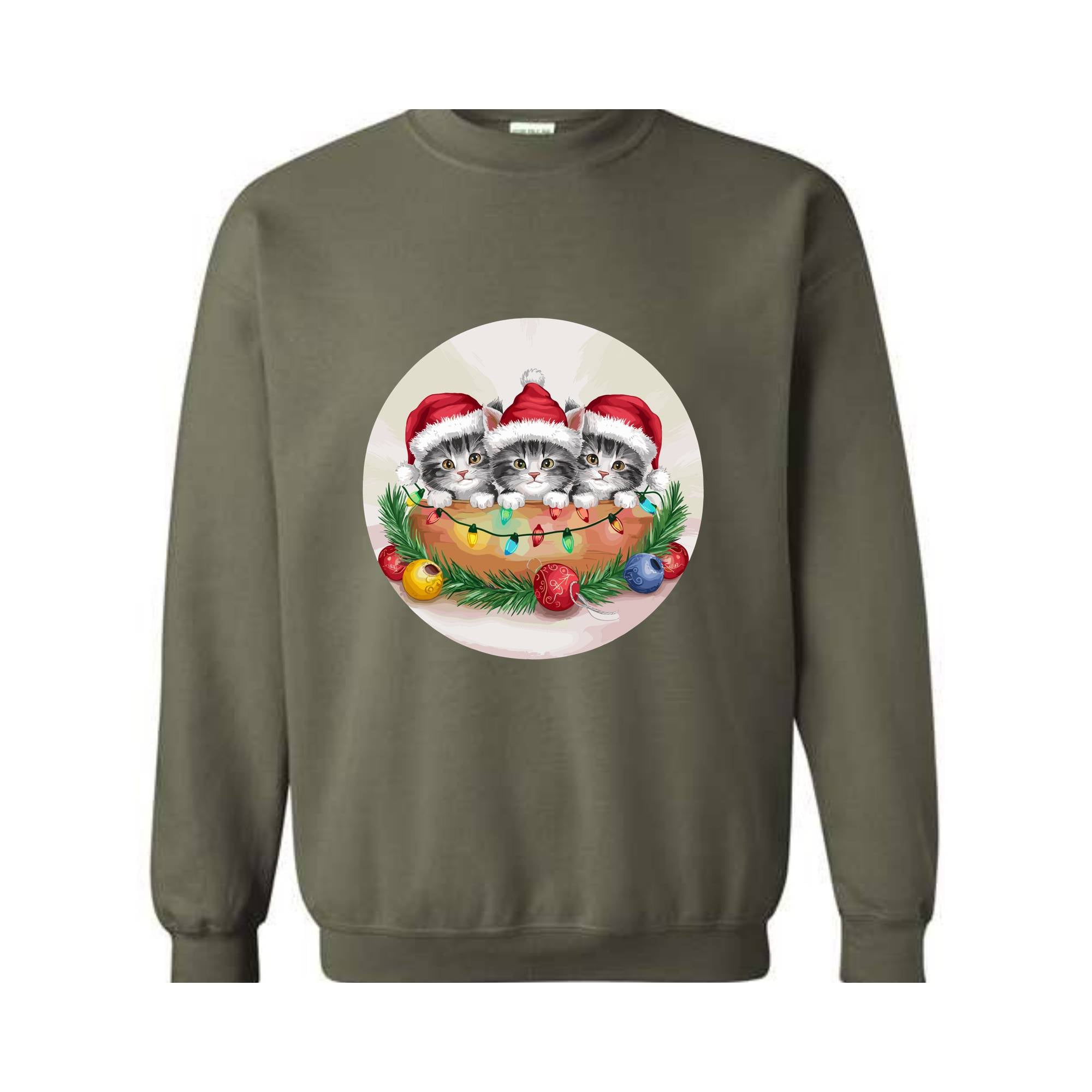 Vintage 90s Cat Christmas Sweatshirt, Kitten Christmas Sweatshirt, Retro Christmas, Classic Christmas Shirt, Xmas Sweatshirt, Cat Lover