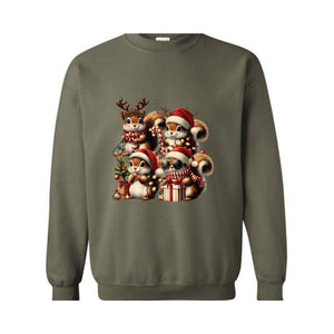 Cute Squirrel Christmas Sweatshirt, Holiday Squirrel Sweatshirt, Funny Xmas Squirrel Sweatshirt, Animal Lover Christmas Gift, Winter Sweater