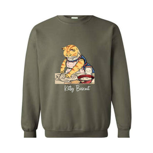 Kitty Biscuits Sweatshirt Cat Making Biscuits , Cat Sweatshirt , Cat Kneads Sweatshirt , Biscuits With Cat , Trendy Sweater