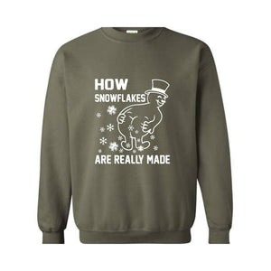 How Snowflakes Are Really Made Sweatshirt, Sarcastic Christmas Sweatshirt, Snowflakes Hoodie, Funny Holiday Sweatshirt