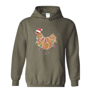 Chicken Christmas Lights Sweatshirt, Animal Christmas Sweatshirt, Farm Christmas Sweatshirt, Funny Chicken Lover, Women Chicken Hoodie