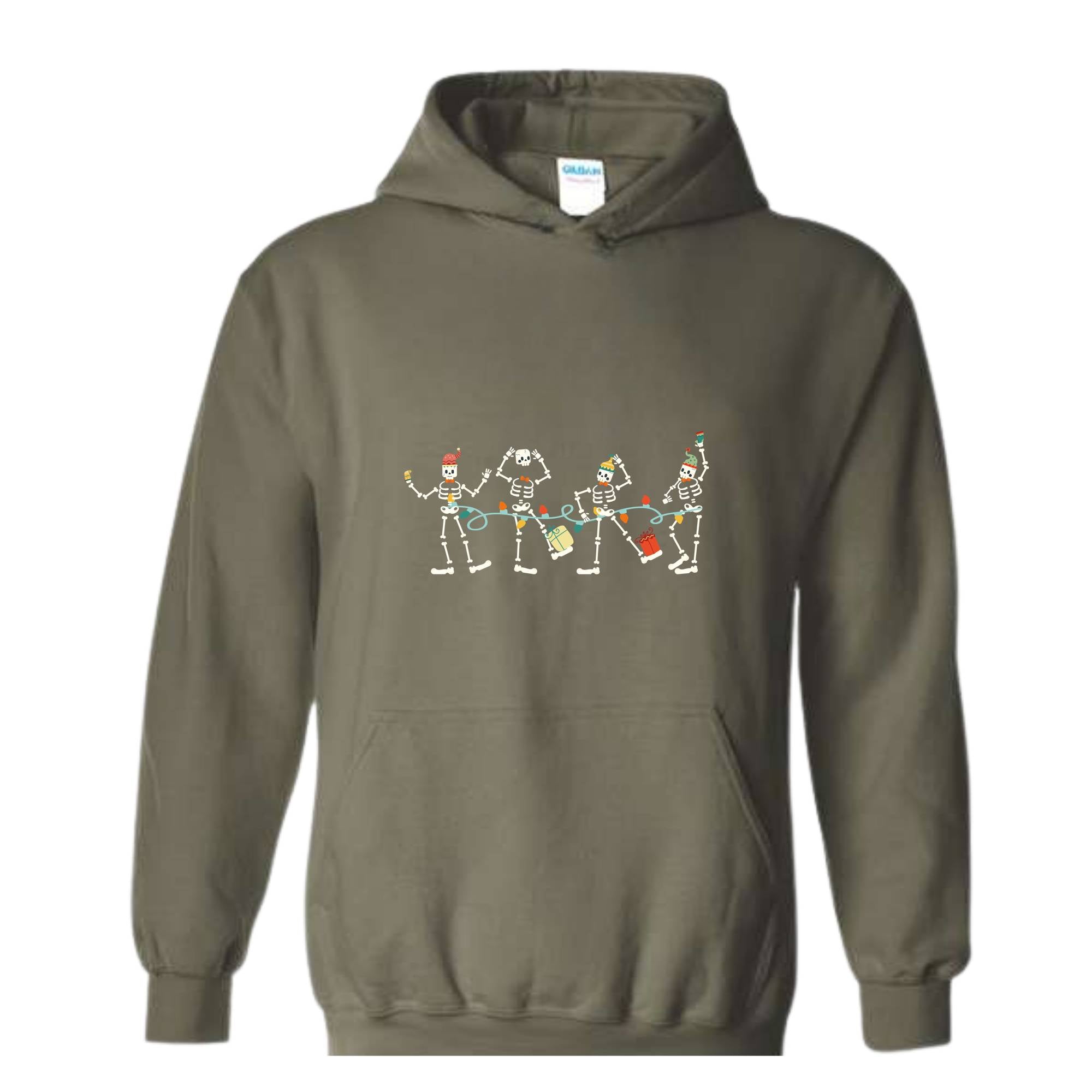 Christmas Skeleton Dancing Sweatshirt, Skeleton Sweatshirt, Dancing Skeleton Tee, Skeleton Lover Gift, Festive Sweatshirt, Winter Apparel