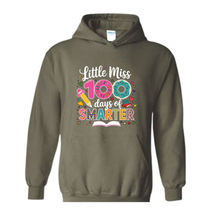 Little Miss 100 Days of School Sweatshirt, 100 Days Of School Hoodie, 100th Day Of School Celebration, Back to School Hoodie, School Tee