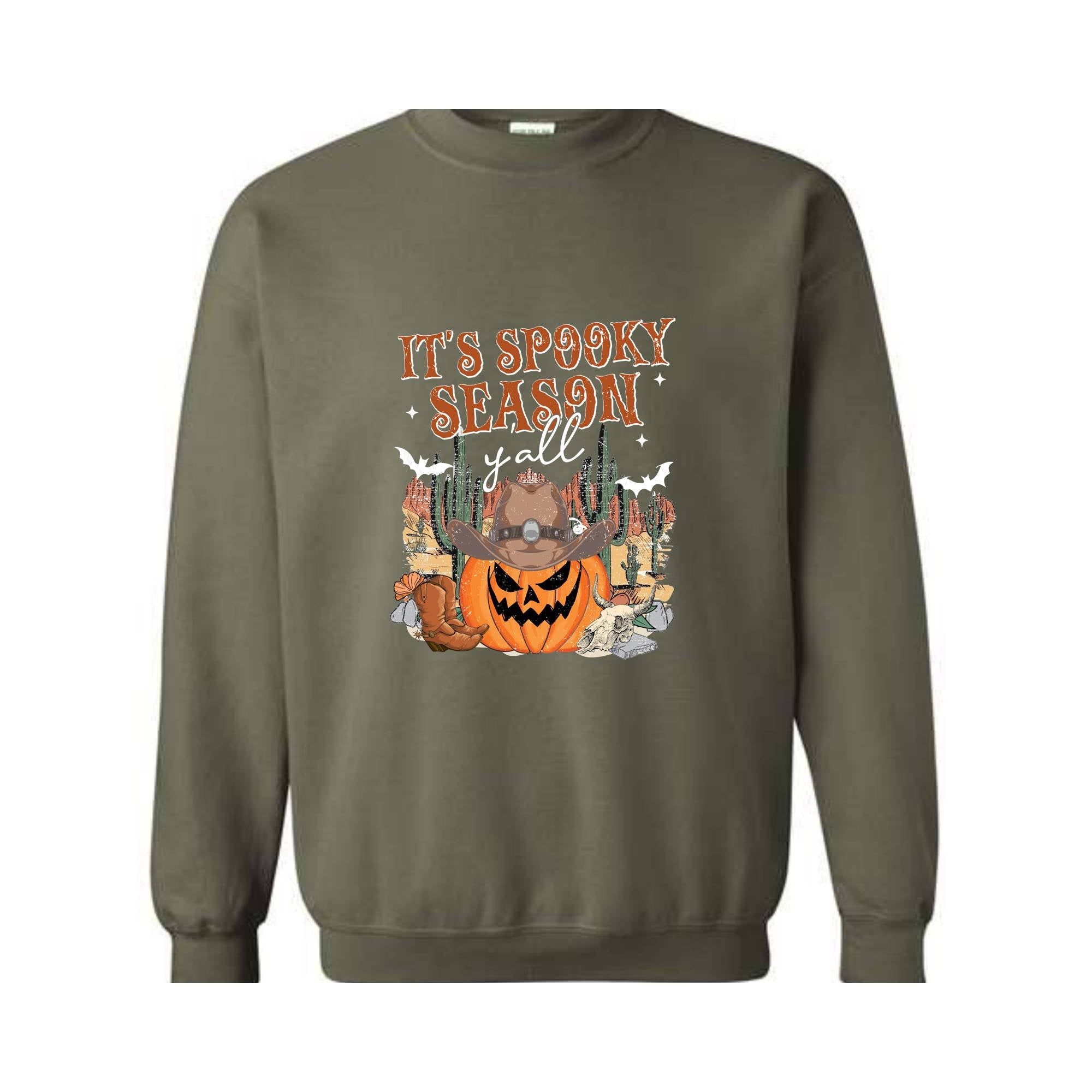 It's Spooky Season Y'all Sweatshirt, Western Halloween Sweater, Halloween Gift, Cowboy Shirt, Cowgirl Shirt, Pumpkin Sweatshirt, Spooky Tee