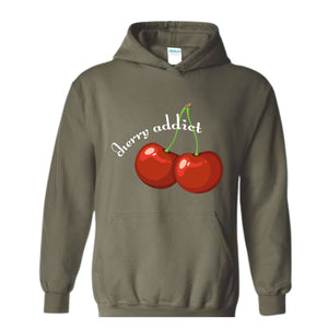 Cherry Addict Hoodie, Cherry Hoodie, Vintage Inspired Cherry Hoodie for Women, Cherries Hoodie, Cherries Hoodie