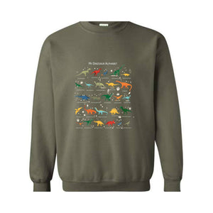 Types Of Dinosaurs Alphabet Sweatshirt, ABC Dino Identification Gift, Tyrannosaurus Rex , Dinosaurs Lover, School