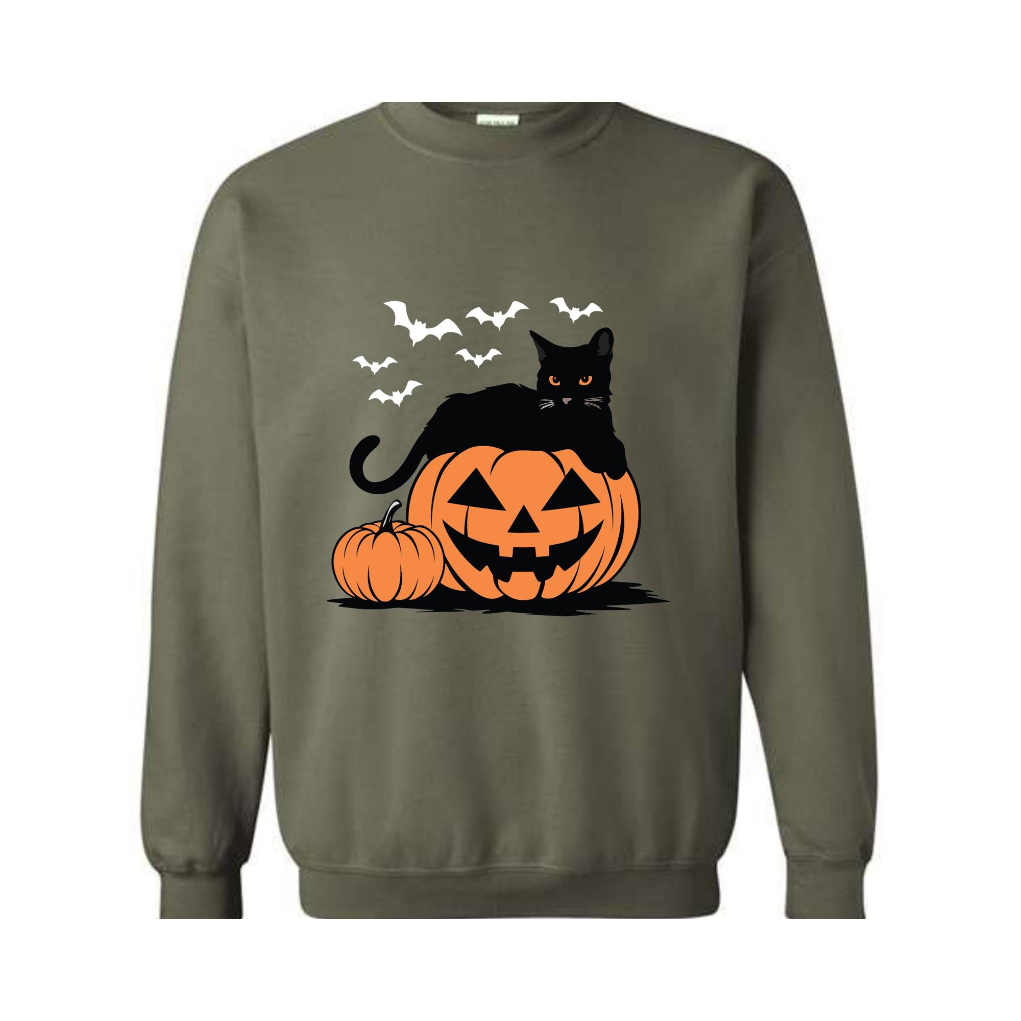 Pumpkin Sweatshirt, Black Cat Halloween Sweatshirt, Retro Halloween Hoodie, Halloween Sweatshirt, Vintage Black Cat Sweatshirt