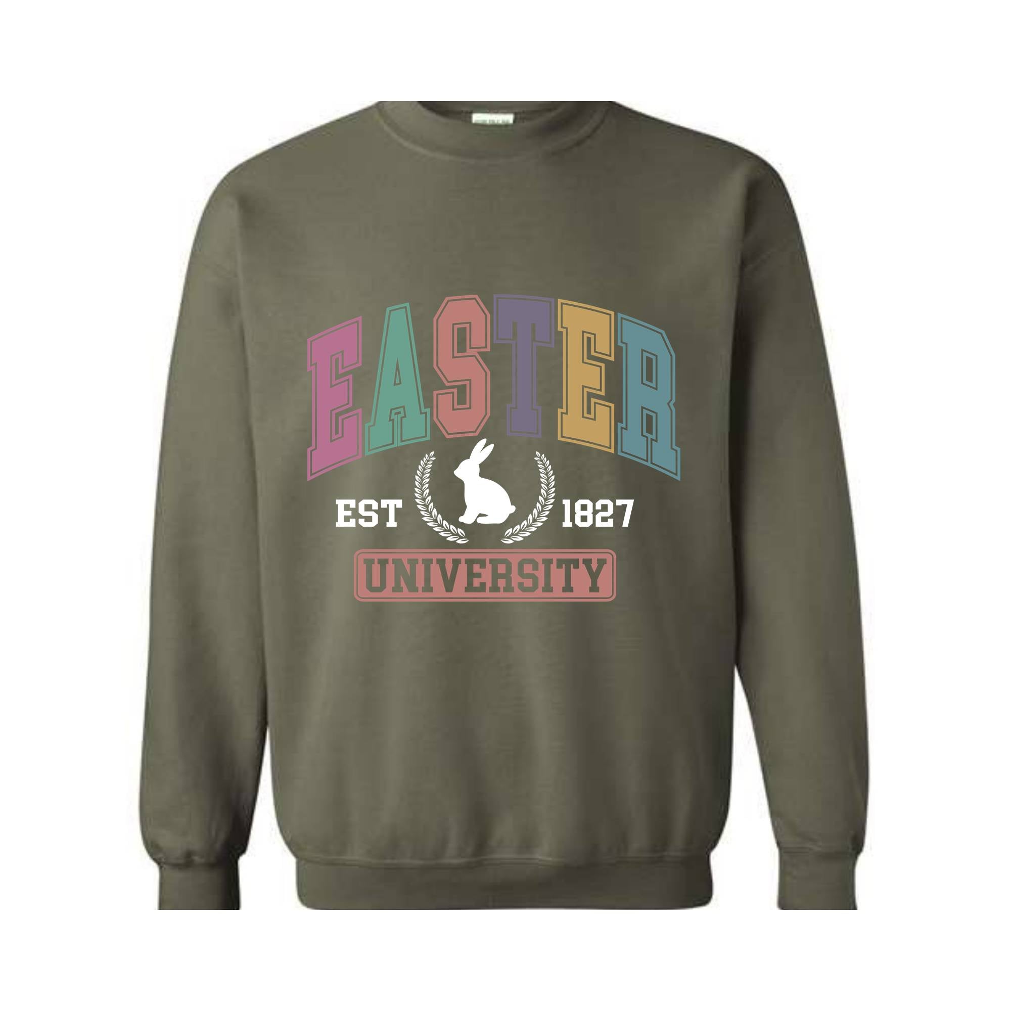 Easter University Sweatshirt, Easter Sweatshirt, College Sweatshirt, Happy Easter Day, Bunny Sweatshirt, Rabbit Sweatshirt, Easter Crewneck