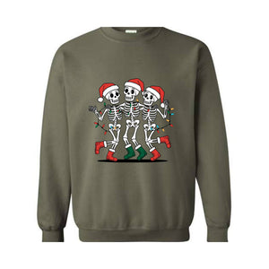 Christmas Skeleton Sweatshirt, Dancing Skeleton Sweatshirt, Funny Christmas Hoodie, Dance Skeleton Hoodie, Funny Skeleton Hoodie