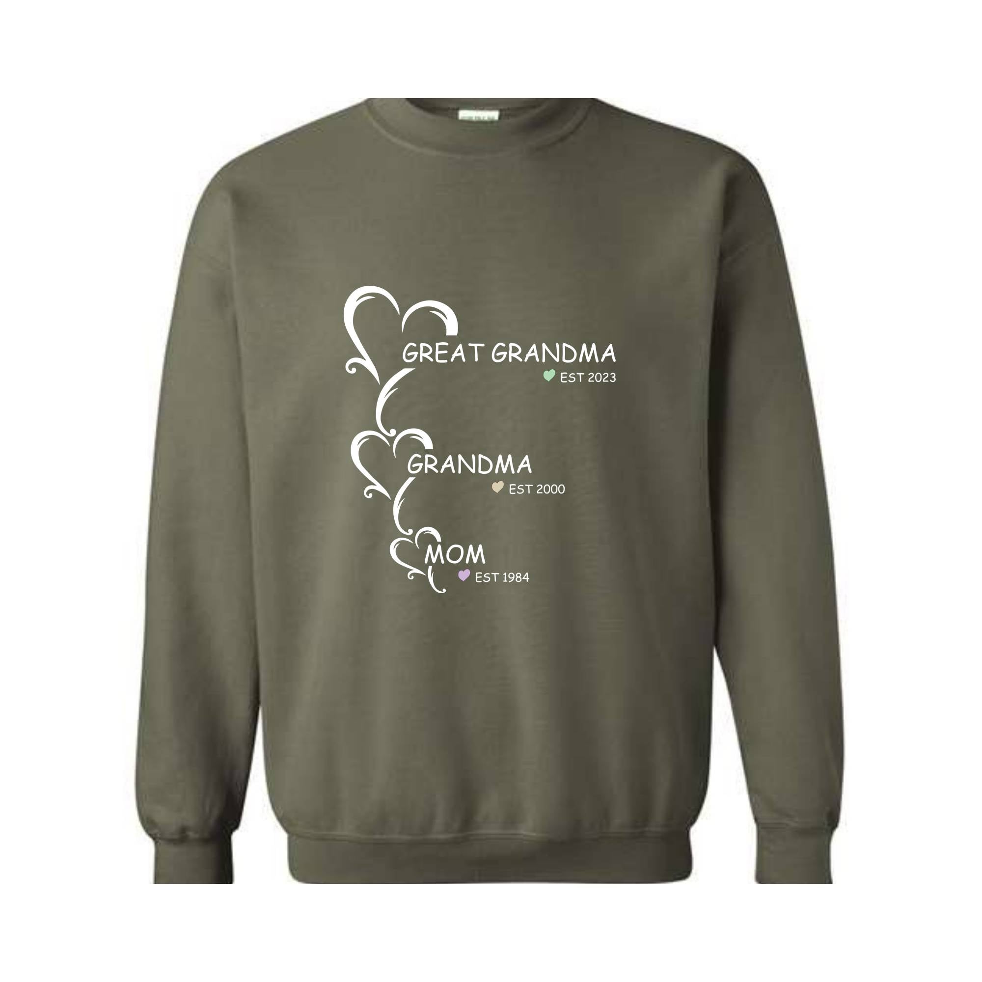 Customized Mama Grandma Great Grandma Sweatshirt, Nana Est Year , Women of The Family Sweatshirt, Mother's Day Gift