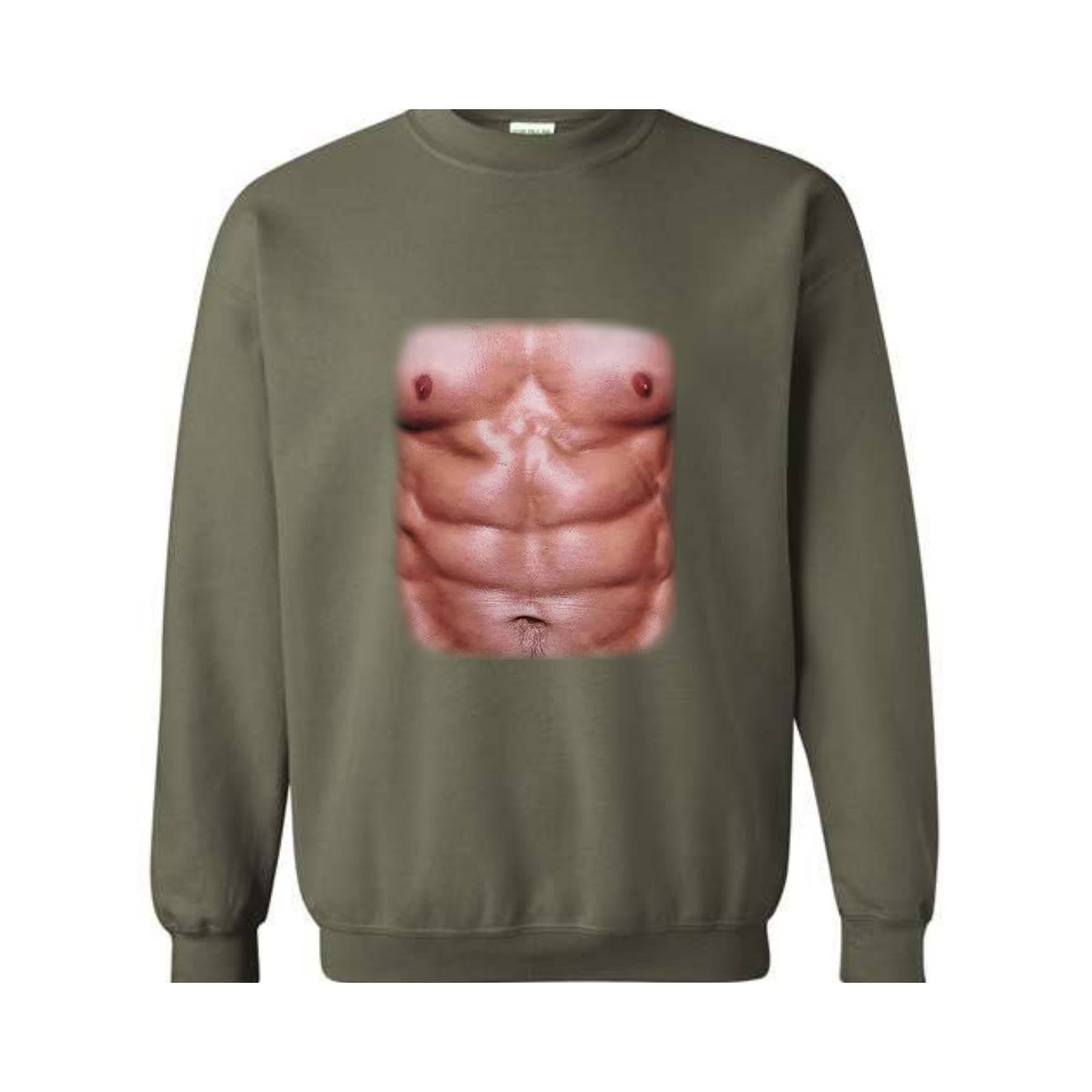 Chest Six Pack Muscles Sweatshirt, Bodybuilder , Funny Gym , Present Dad , Workout , Fitness Lover