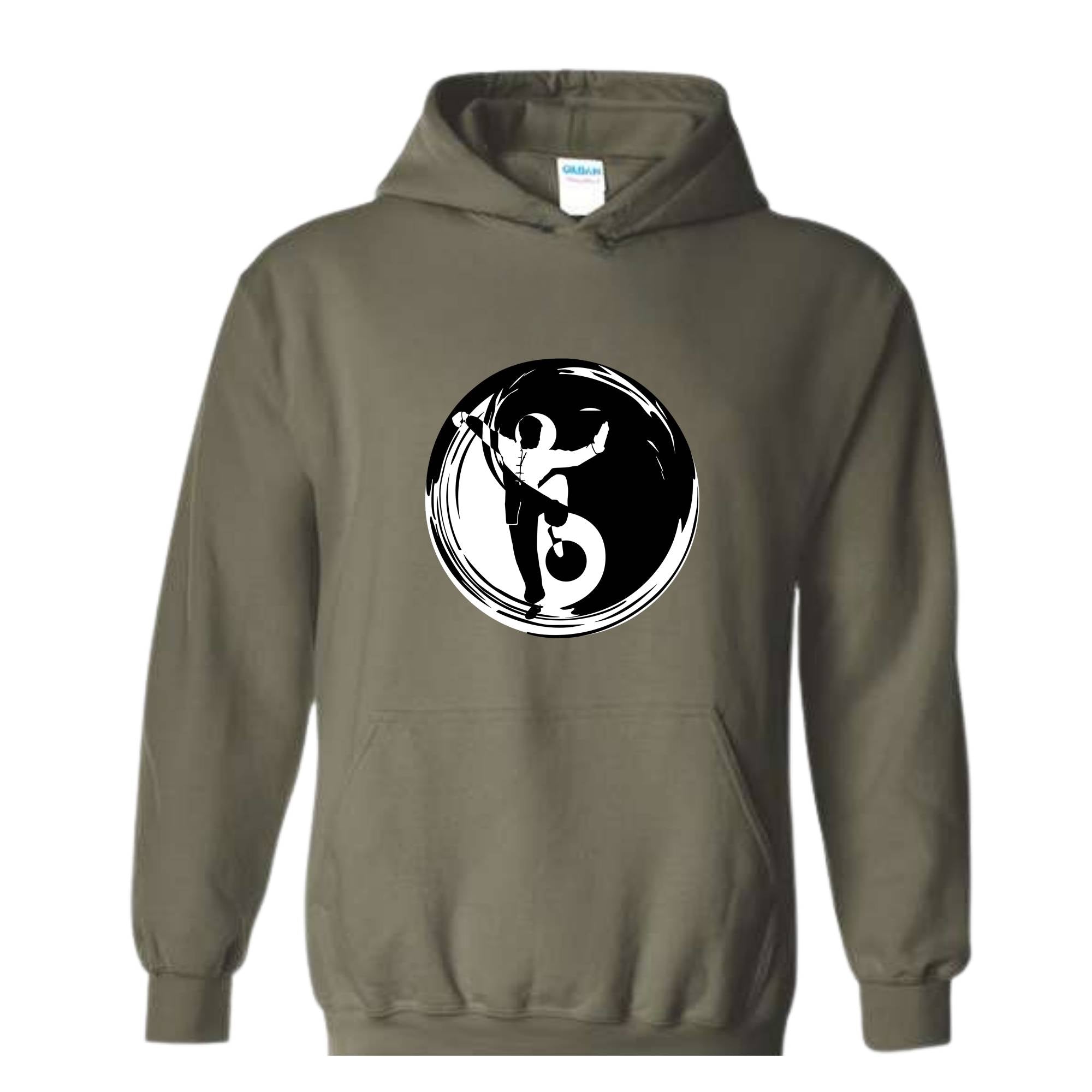 Yin Yang Hooded Sweatshirt, Ying Yang Symbol, Japanese Philosophy, Cozy Winter Apparel, Street Style