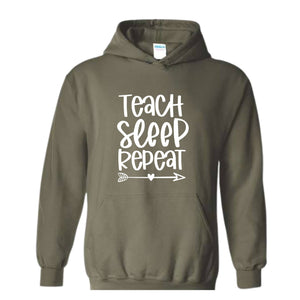 Teach Sleep Repeat Sweatshirt, Funny Teacher Sweatshirt, Teacher Sweatshirt, Teacher Gift, Teacher Appreciation, Back To School Sweatshirt