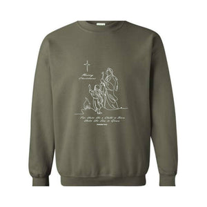 For Unto Us a Child is Born Unto Us Son is Given Sweatshirt, Christian Sweatshirt, Jesus Christmas, Faith Christmas Sweatshirt