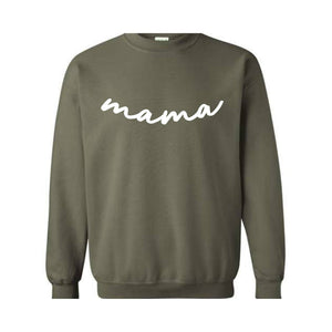 Custom Mama Sweatshirt with Kid Name on Sleeve, Personalized Mom Sweatshirt, Minimalist Momma Sweater, Gift for Mothers Day, Mama Crewneck