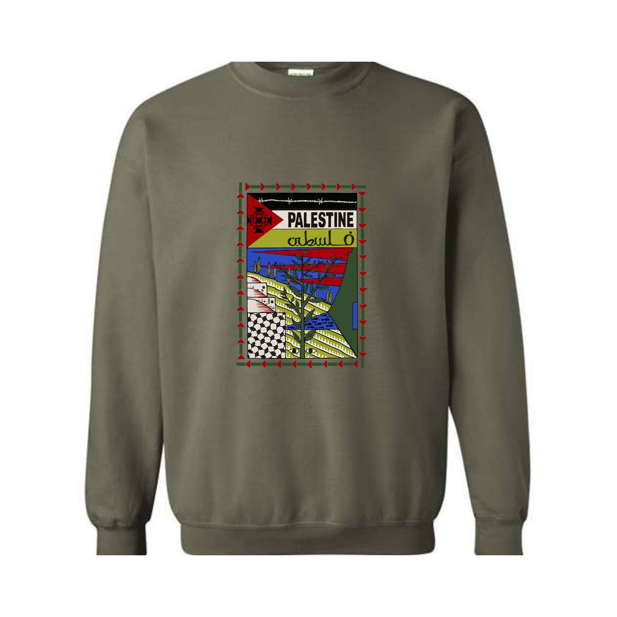 Palestine Sweatshirt, Free Palestine Sweatshirt, Arabic Palestine Sweatshirt, Palestine Map Sweatshirt