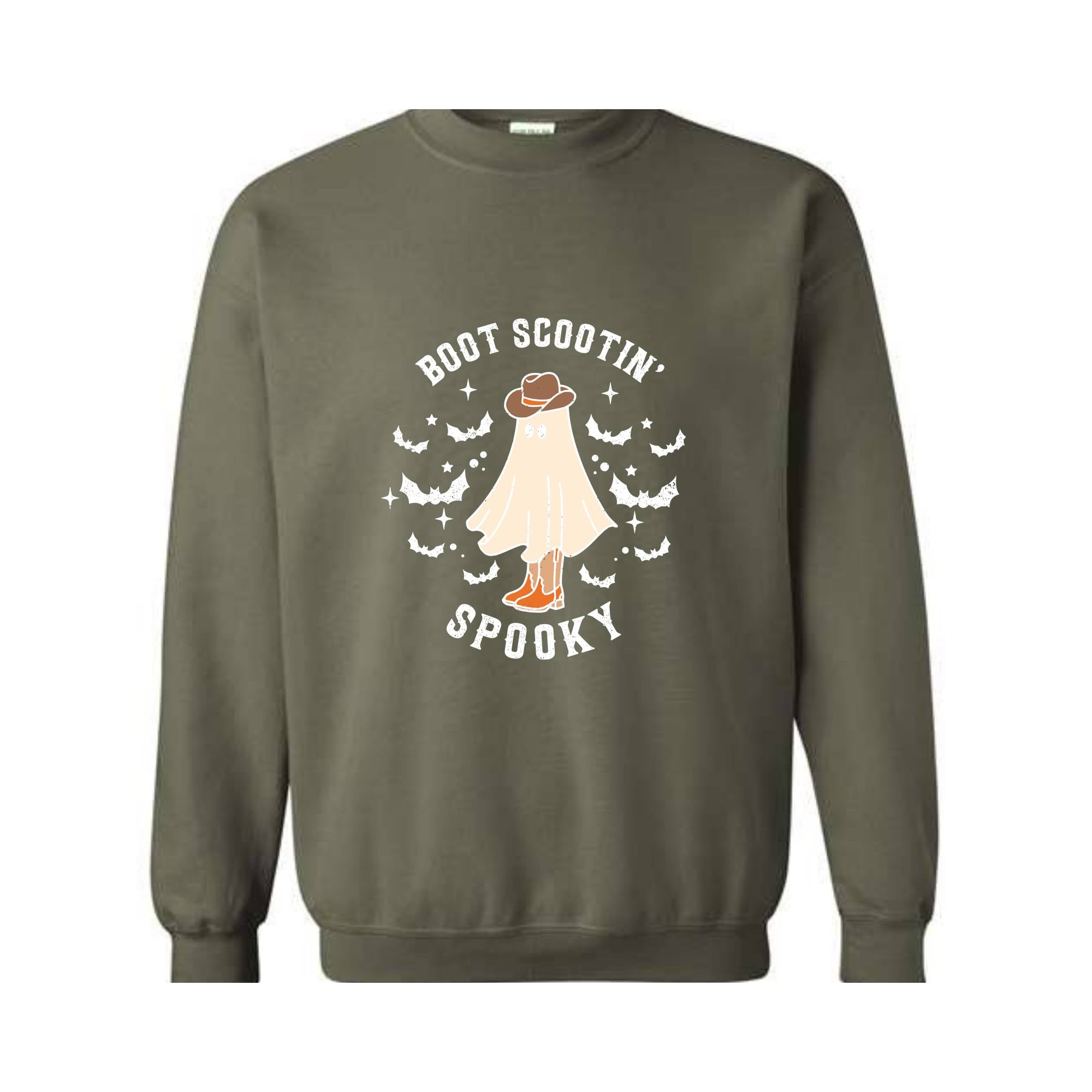 Boot Scootin' Spooky Sweatshirt, Cute Spooky Sweater, Halloween Gifts, Cowboy Ghost, Western Halloween Sweatshirt