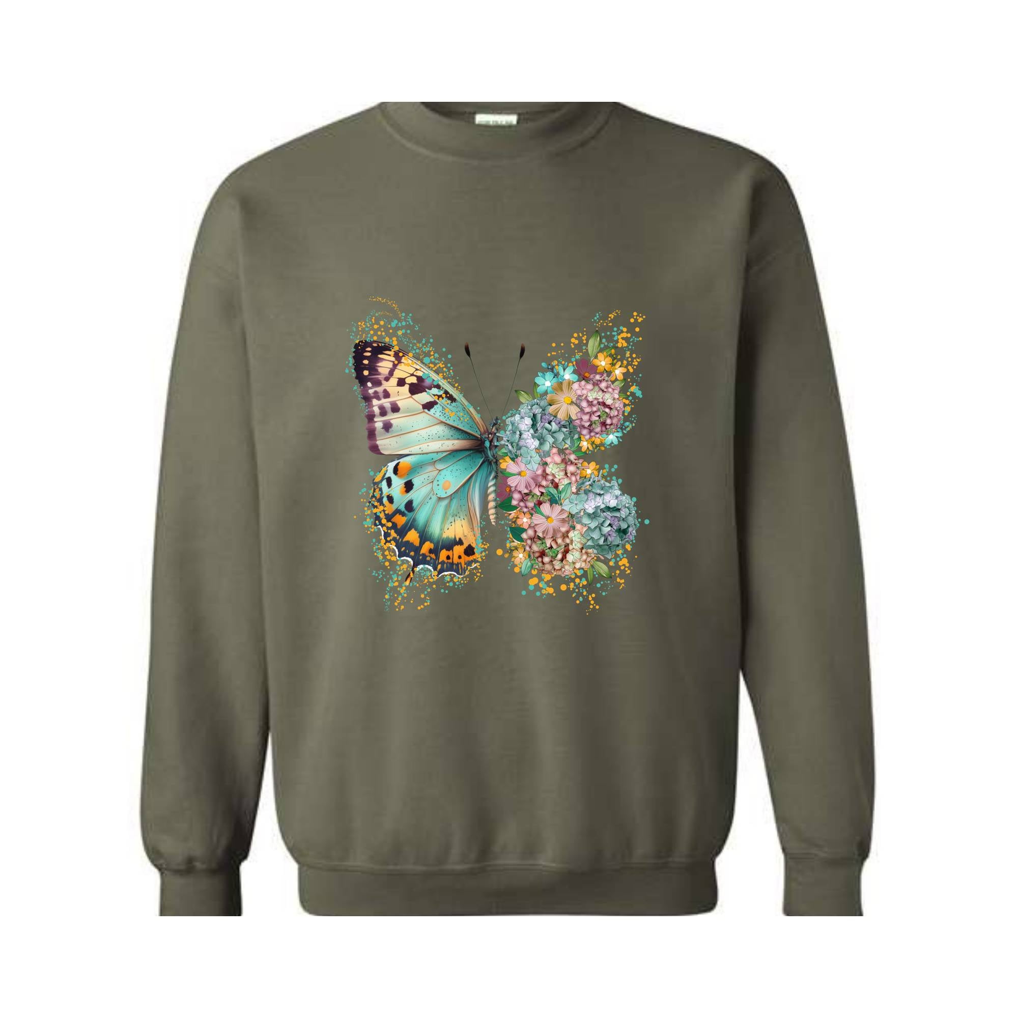 Floral Butterfly Sweatshirt, Hippie Butterfly Sweater, Butterfly Shirt, Butterfly Lover Gift, Boho Butterfly Hoodie, Antisocial Women Shirt