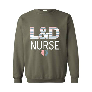 L&D Nurse Sweatshirt, Labor and Delivery Nurse Sweater, LD Nurse Gift, Labor Nurse Hospital Blanket Stripe, Delivery Nurse Graduation